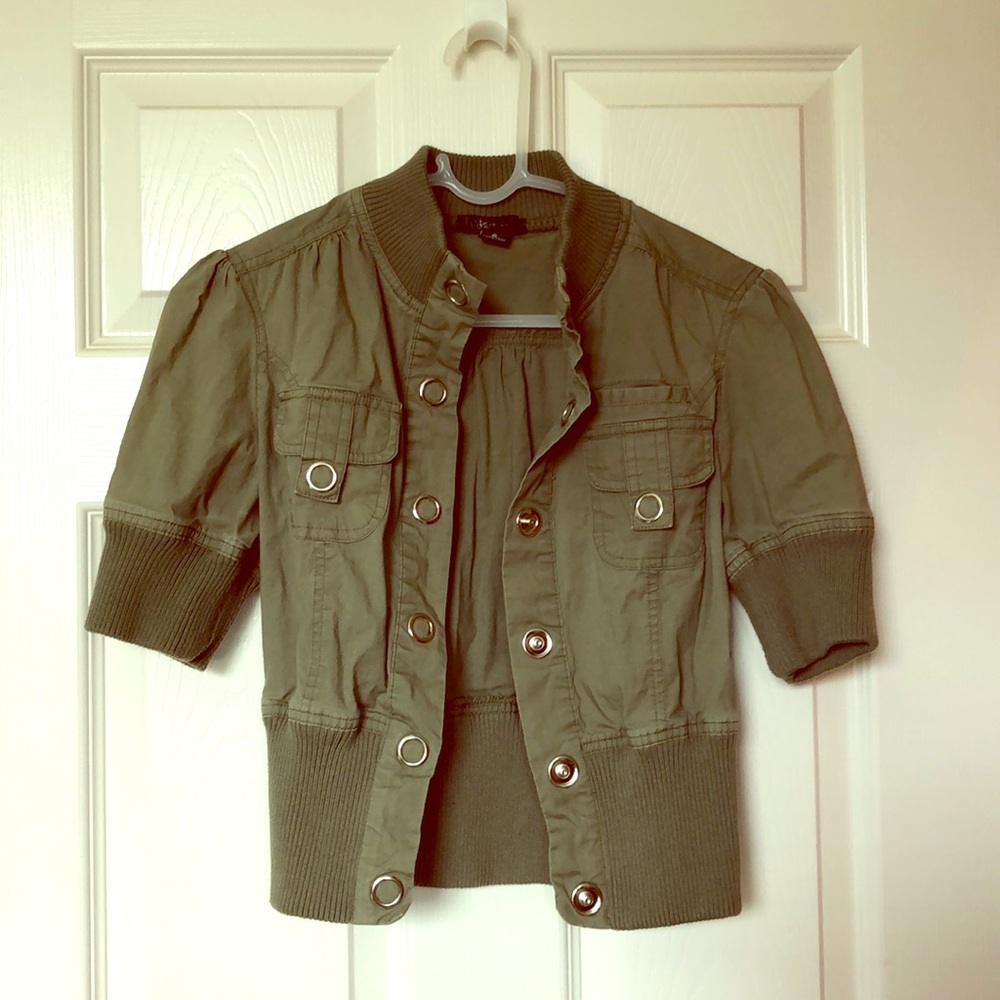 Olive Green Cropped bomber jacket 🧥